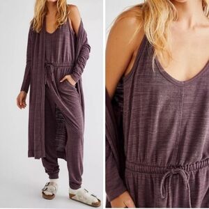 Free People Beach Bicoastal Sleeveless Jumpsuit Medium Brown